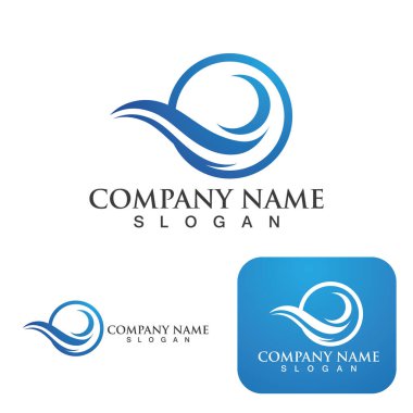 Su dalgası simgesi vektör çizim logosu