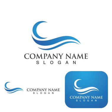 Su dalgası simgesi vektör çizim logosu