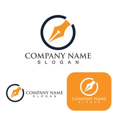 Tüy kalem logosu şablonu Vektör çizimi