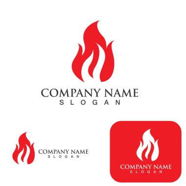 Ateş Logosu Ateş Şablonu Clipart Sembol Simgesi Vektörü 