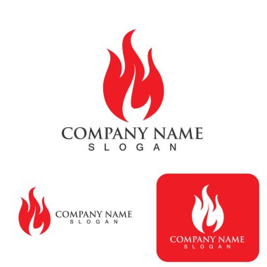 Ateş Logosu Ateş Şablonu Clipart Sembol Simgesi Vektörü 