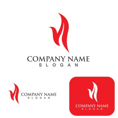 Ateş Logosu Ateş Şablonu Clipart Sembol Simgesi Vektörü 