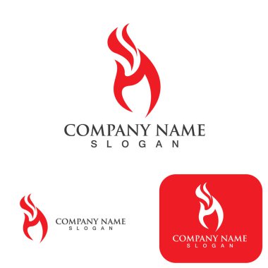 Ateş Logosu Ateş Şablonu Clipart Sembol Simgesi Vektörü 