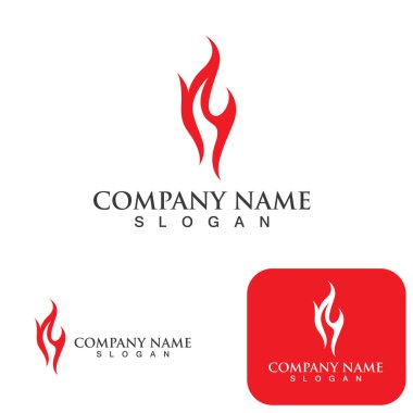 Ateş Logosu Ateş Şablonu Clipart Sembol Simgesi Vektörü 