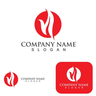 Ateş Logosu Ateş Şablonu Clipart Sembol Simgesi Vektörü 