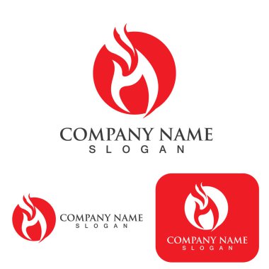 Ateş Logosu Ateş Şablonu Clipart Sembol Simgesi Vektörü 