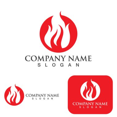 Ateş Logosu Ateş Şablonu Clipart Sembol Simgesi Vektörü 