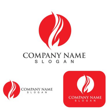 Ateş Logosu Ateş Şablonu Clipart Sembol Simgesi Vektörü 
