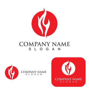 Ateş Logosu Ateş Şablonu Clipart Sembol Simgesi Vektörü 