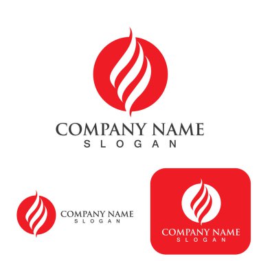 Ateş Logosu Ateş Şablonu Clipart Sembol Simgesi Vektörü 
