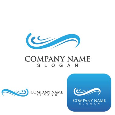 Su dalgası simgesi vektör çizim logosu
