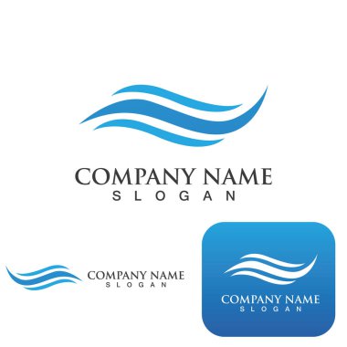 Su dalgası simgesi vektör çizim logosu