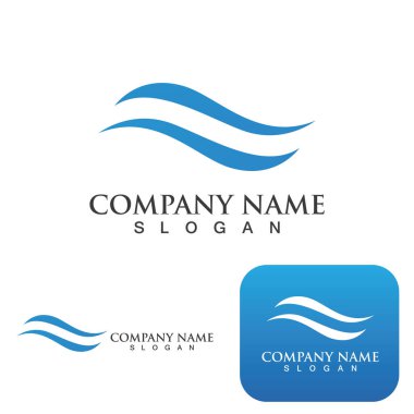 Su dalgası simgesi vektör çizim logosu