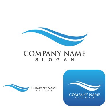 Su dalgası simgesi vektör çizim logosu