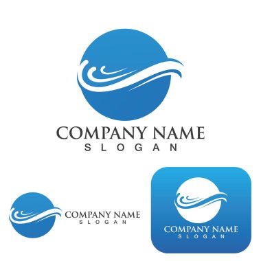 Su dalgası simgesi vektör çizim logosu