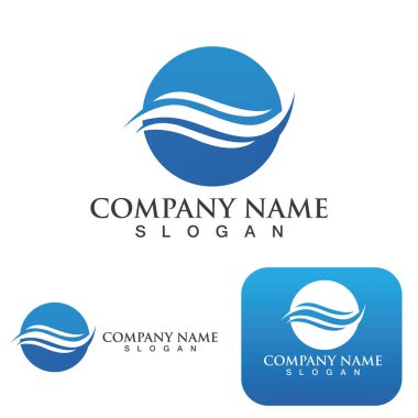 Su dalgası simgesi vektör çizim logosu