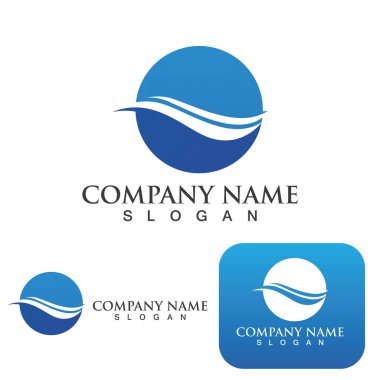 Su dalgası simgesi vektör çizim logosu