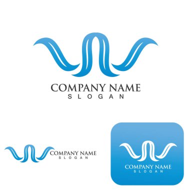 W Harfi Logo Şablonu vektör çizimi tasarımı