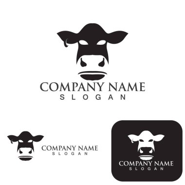 İnek baş sembolleri logo vektör templat