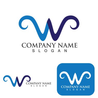 W Harfi Logo Şablonu vektör çizimi tasarımı