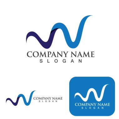 W Harfi Logo Şablonu vektör çizimi tasarımı