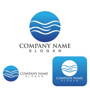 Su dalgası simgesi vektör çizim logosu