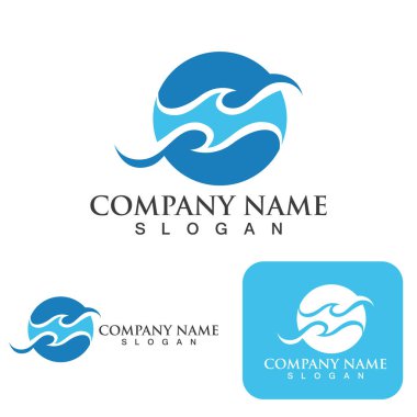 Su dalgası simgesi vektör çizim logosu