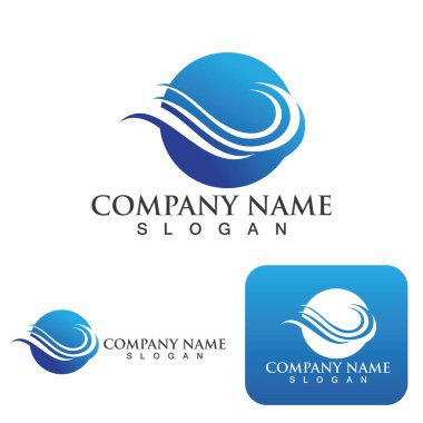 Su dalgası simgesi vektör çizim logosu