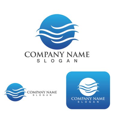 Su dalgası simgesi vektör çizim logosu