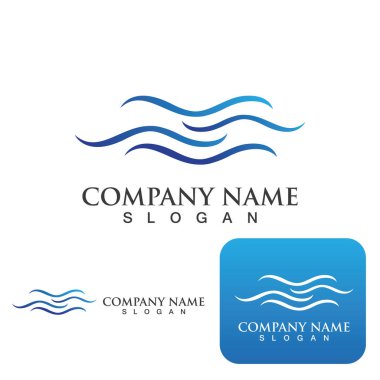 Su dalgası simgesi vektör çizim logosu