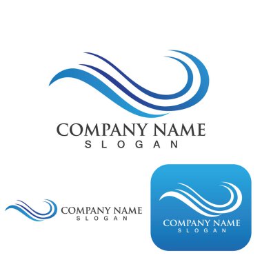 Su dalgası simgesi vektör çizim logosu