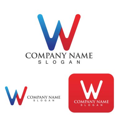W Harfi Logo Şablonu vektör çizimi tasarımı