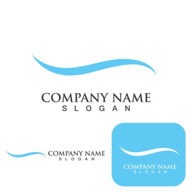 Dalga su logosu vektör illüstrasyon tasarımı