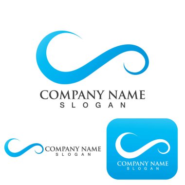 Dalga su logosu vektör illüstrasyon tasarımı