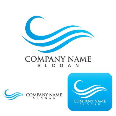 Dalga su logosu vektör illüstrasyon tasarımı