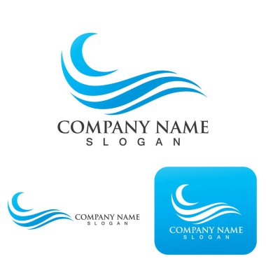 Dalga su logosu vektör illüstrasyon tasarımı