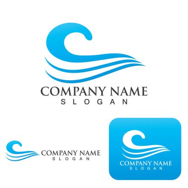 Dalga su logosu vektör illüstrasyon tasarımı
