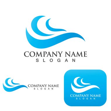 Dalga su logosu vektör illüstrasyon tasarımı