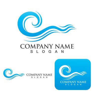 Dalga su logosu vektör illüstrasyon tasarımı