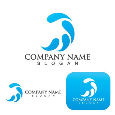 Dalga su logosu vektör illüstrasyon tasarımı