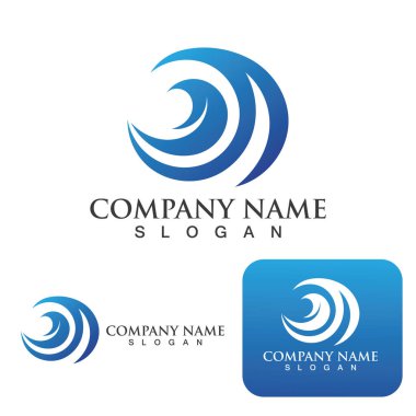 Dalga su logosu vektör illüstrasyon tasarımı