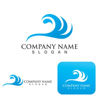 Dalga su logosu vektör illüstrasyon tasarımı