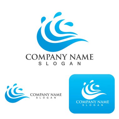 Dalga su logosu vektör illüstrasyon tasarımı