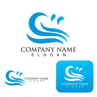 Dalga su logosu vektör illüstrasyon tasarımı
