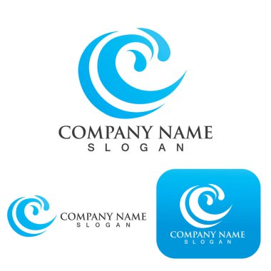 Dalga su logosu vektör illüstrasyon tasarımı