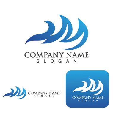 Dalga su logosu vektör illüstrasyon tasarımı
