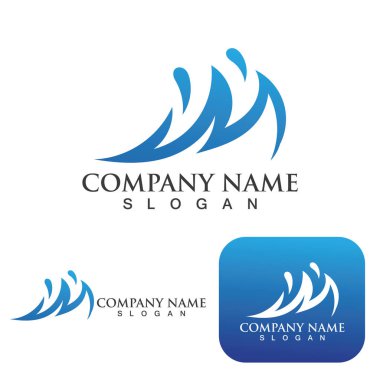 Dalga su logosu vektör illüstrasyon tasarımı