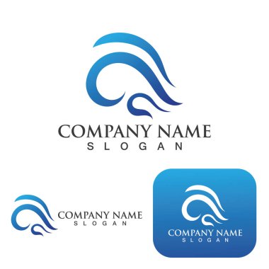 Dalga su logosu vektör illüstrasyon tasarımı