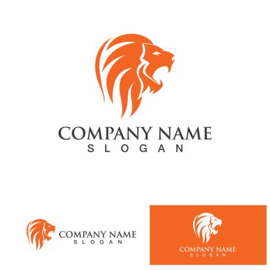 Lion King logo vektör çizimi. Altın Aslan Kral baş işareti konsepti. Siyah arkaplan izole edilmiş.