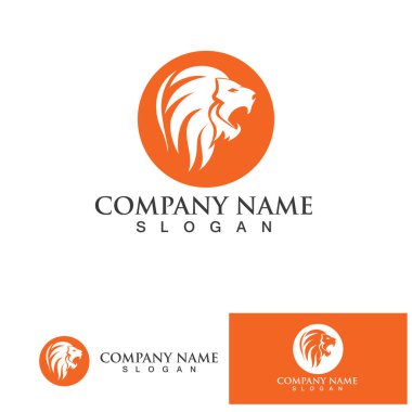 Lion King logo vektör çizimi. Altın Aslan Kral baş işareti konsepti. Siyah arkaplan izole edilmiş.